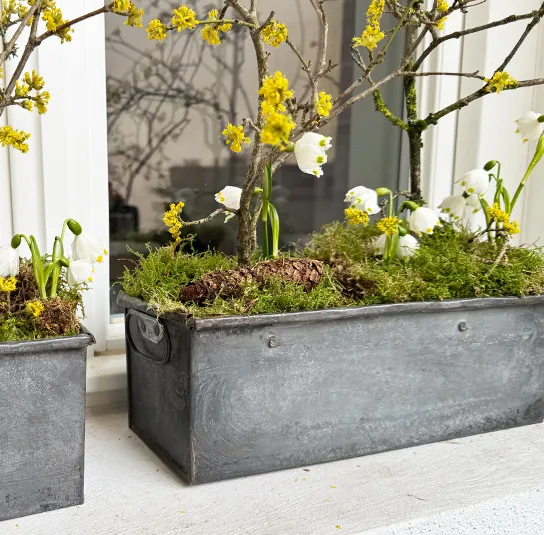 Zinktopf, Blumenkasten länglich – 2 Größen