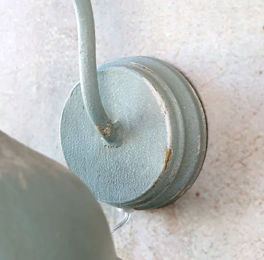 Lampe, Wandlampe hellblau antique – Bild 6