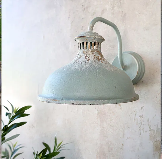 Lampe, Wandlampe hellblau antique – Bild 5