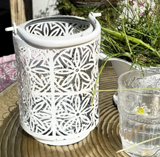 Laterne, Windlicht Flor mit Henkel