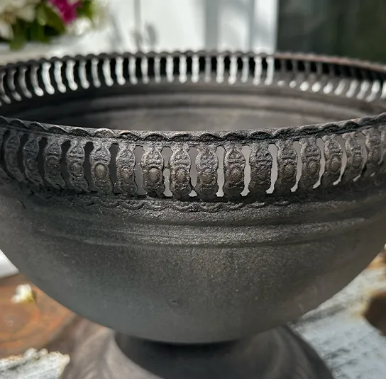Topf, Vase Irina Rustic Metall mit Borte