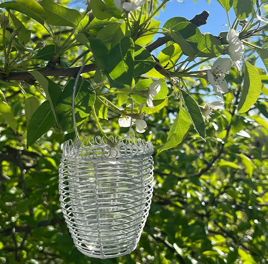 Teelicht zum Hängen oder Vase weiß – 3 Varianten – Bild 3
