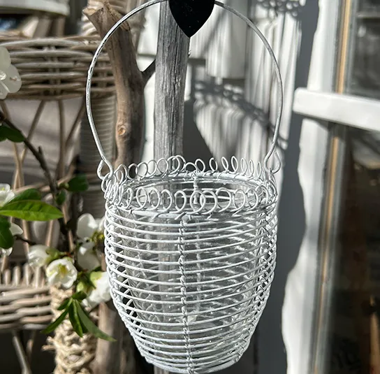 Teelicht zum Hängen oder Vase weiß – 3 Varianten – Bild 9