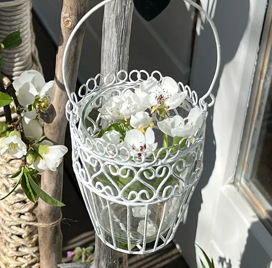 Teelicht zum Hängen oder Vase weiß – 3 Varianten