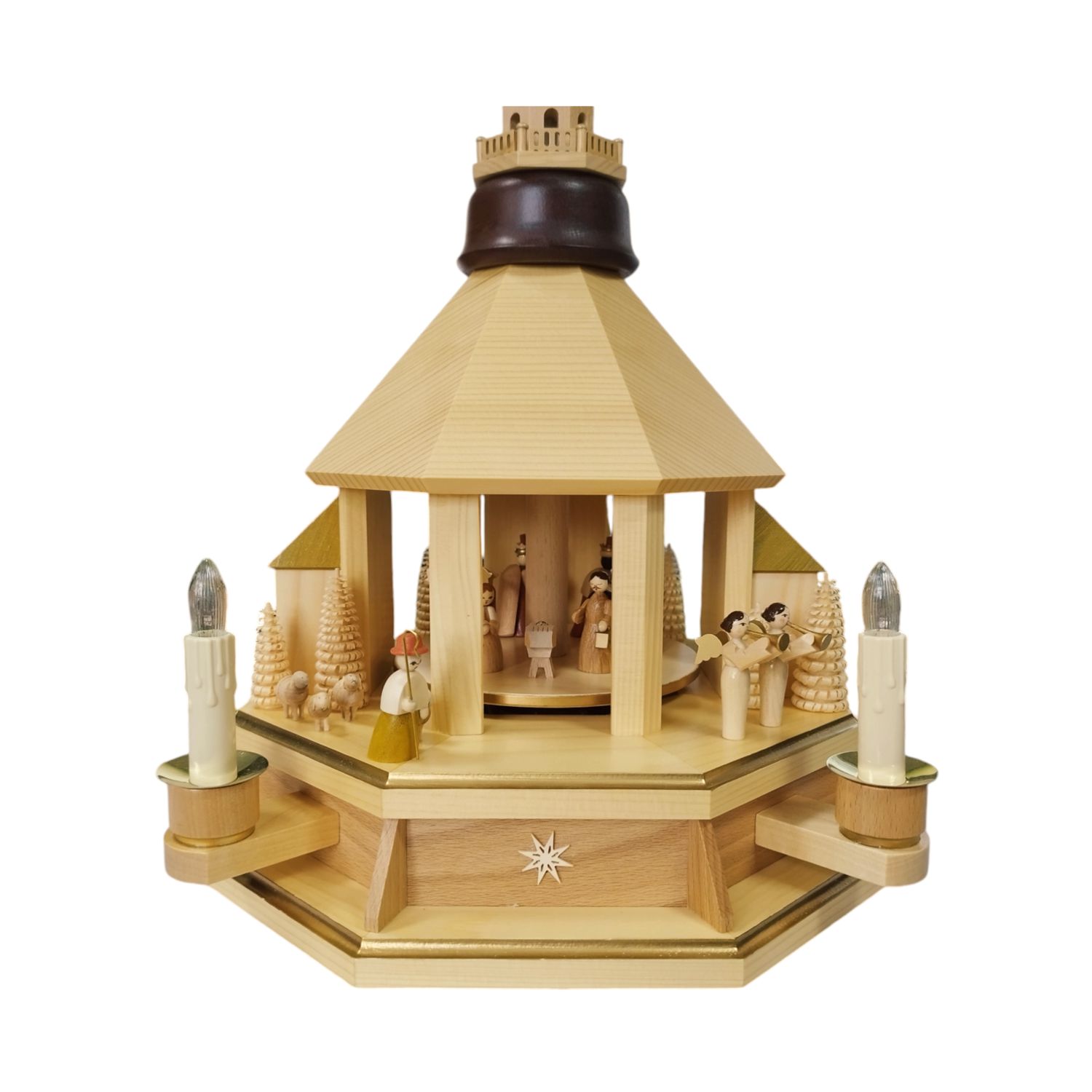 Pyramide Christi Geburt natur, elektrisch beleuchtet