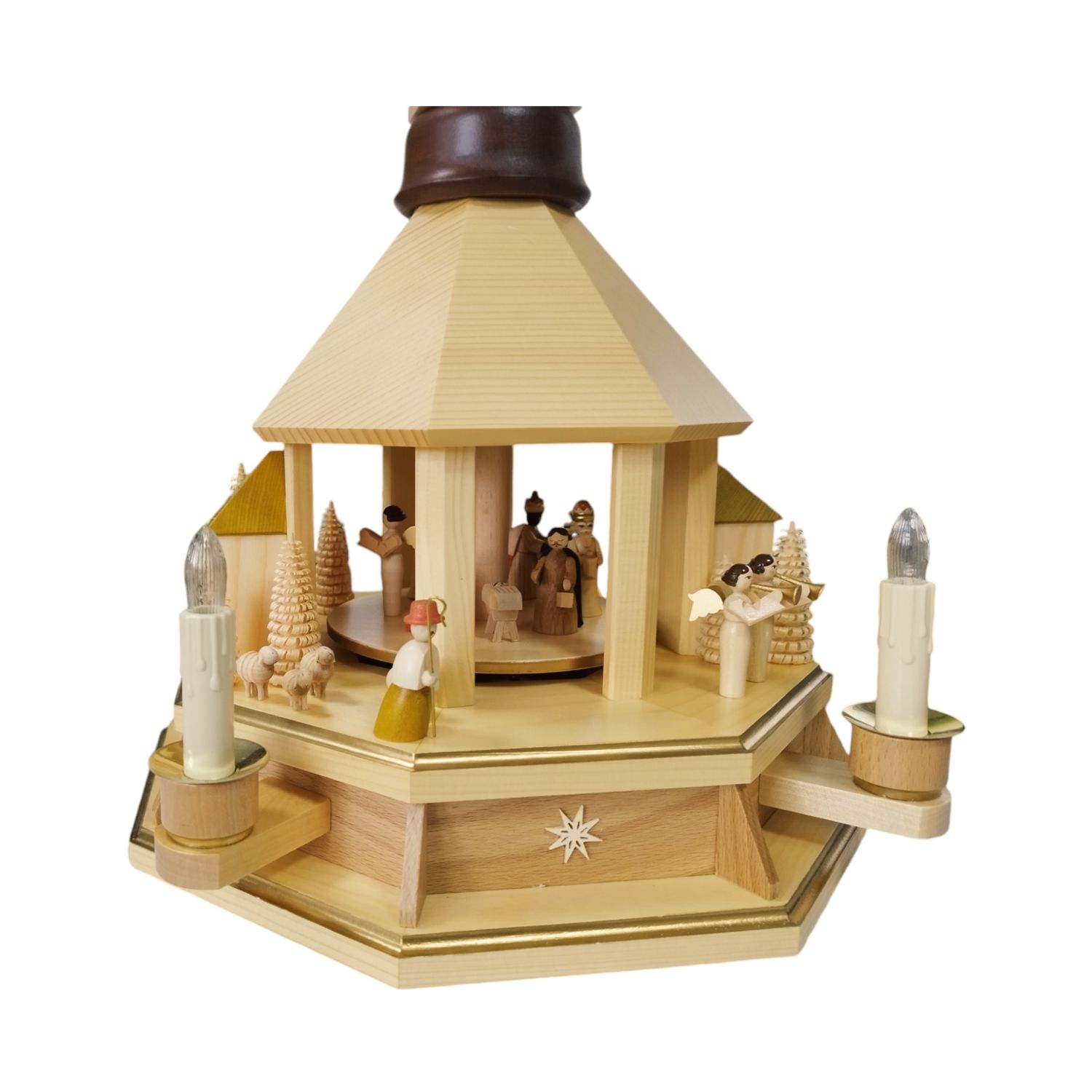 Pyramide Christi Geburt natur, elektrisch beleuchtet – Bild 4