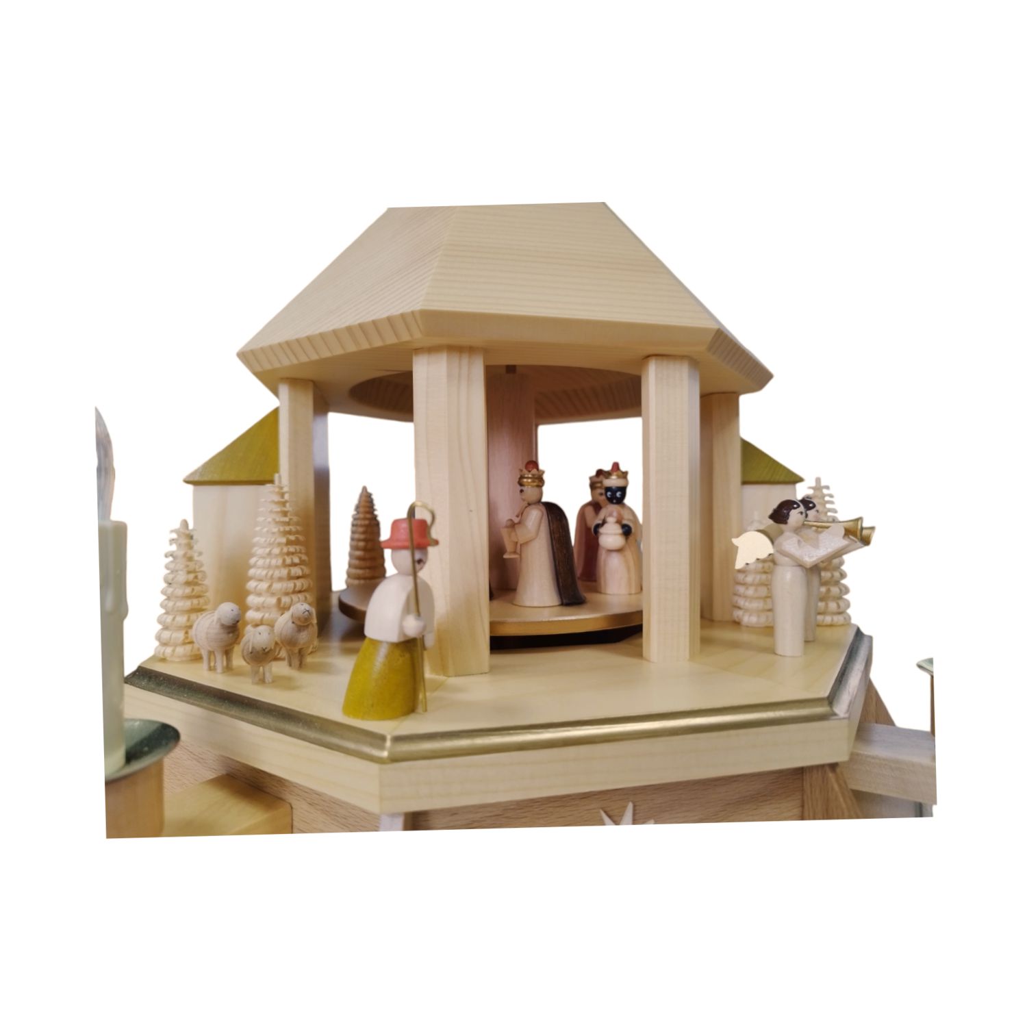 Pyramide Christi Geburt natur, elektrisch beleuchtet – Bild 5