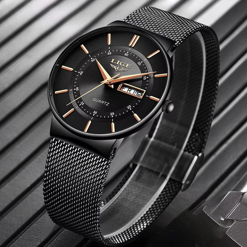 Luxus Männer Uhren wasserdicht ultra dünn mit Stahlband Casual Quarzuhr Männer Sport Armbanduhr Mann – Bild 3