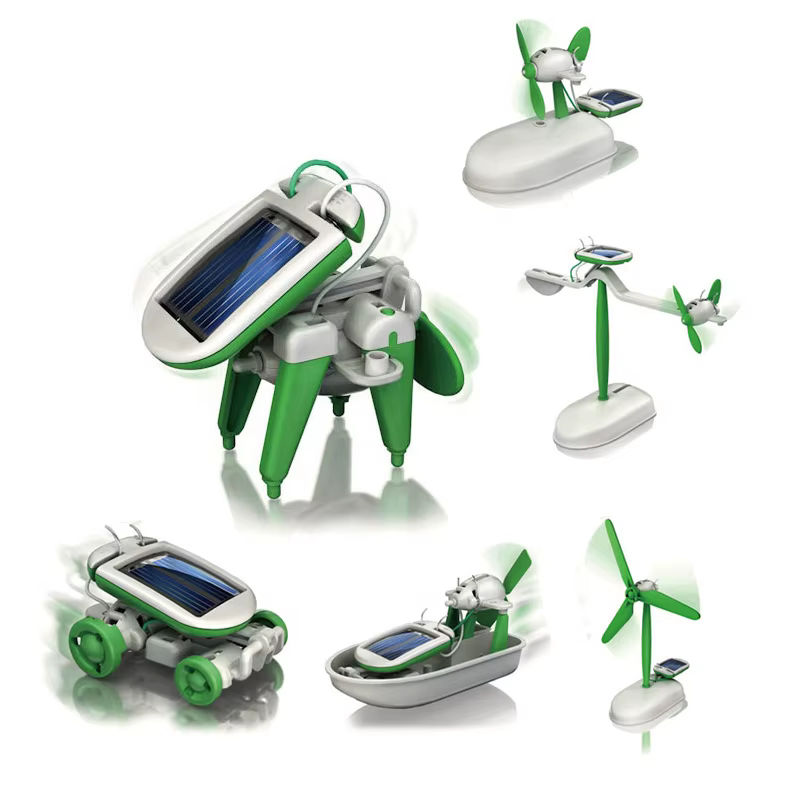 6-in-1 Solar-Power-Roboter-Kit: Montage von Schiff, Fan, Windmühle, Auto und weiteren Spielzeugen für Kinder zum Lernen und Spaßhaben