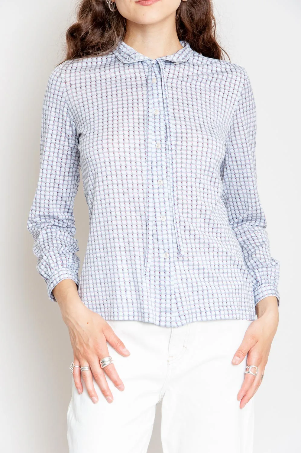 70s Bluse Mit Schleife