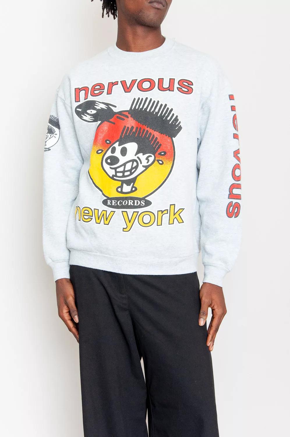 90s Nervous Records New York Super Rare Sweatshirt Pullover