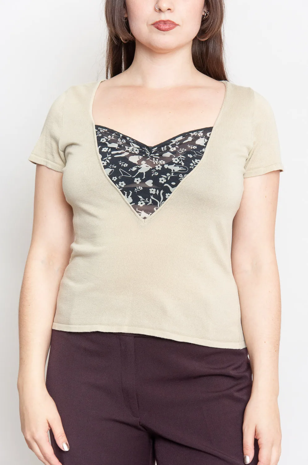 Alberta Ferretti Y2K T-Shirt Mit Mesh-Detail