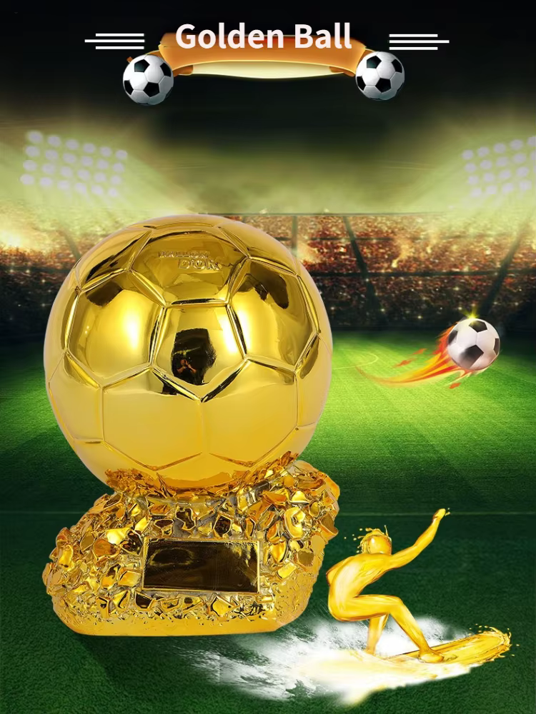 Europäischer Fußball Golden Ball Award Wettbewerb Ehre Belohnung sphärische Trophäe anpassbares Geschenk für Kinder Erwachsenen Wohnkultur – Bild 6