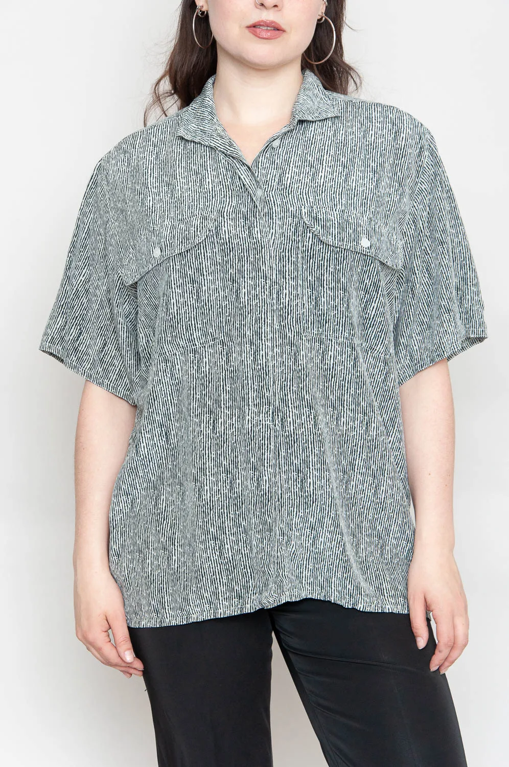 Gestreifte Seidenbluse Mit Muster