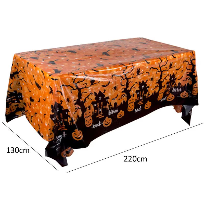 Halloween Tischdecke Kürbis Spinnennetz Fledermaus Plastik Tischdecke – Perfekte Deko für Ihre Party – Bild 6