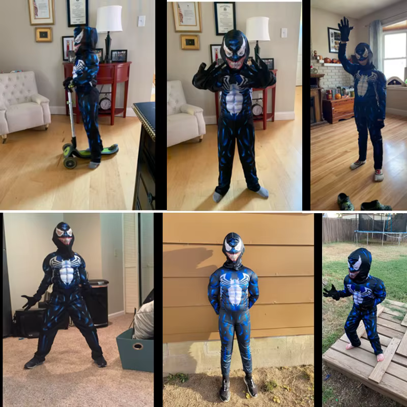 Kinder Superheld Schwarz Spinne Gift Kostüm – Das ultimative Halloween Cosplay für kleine Helden!
