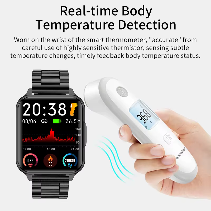 Lige Smartwatch für Männer: Überwachung von Herzfrequenz, Körpertemperatur und Blutsauerstoff – Ideal für den aktiven Lebensstil – Bild 3