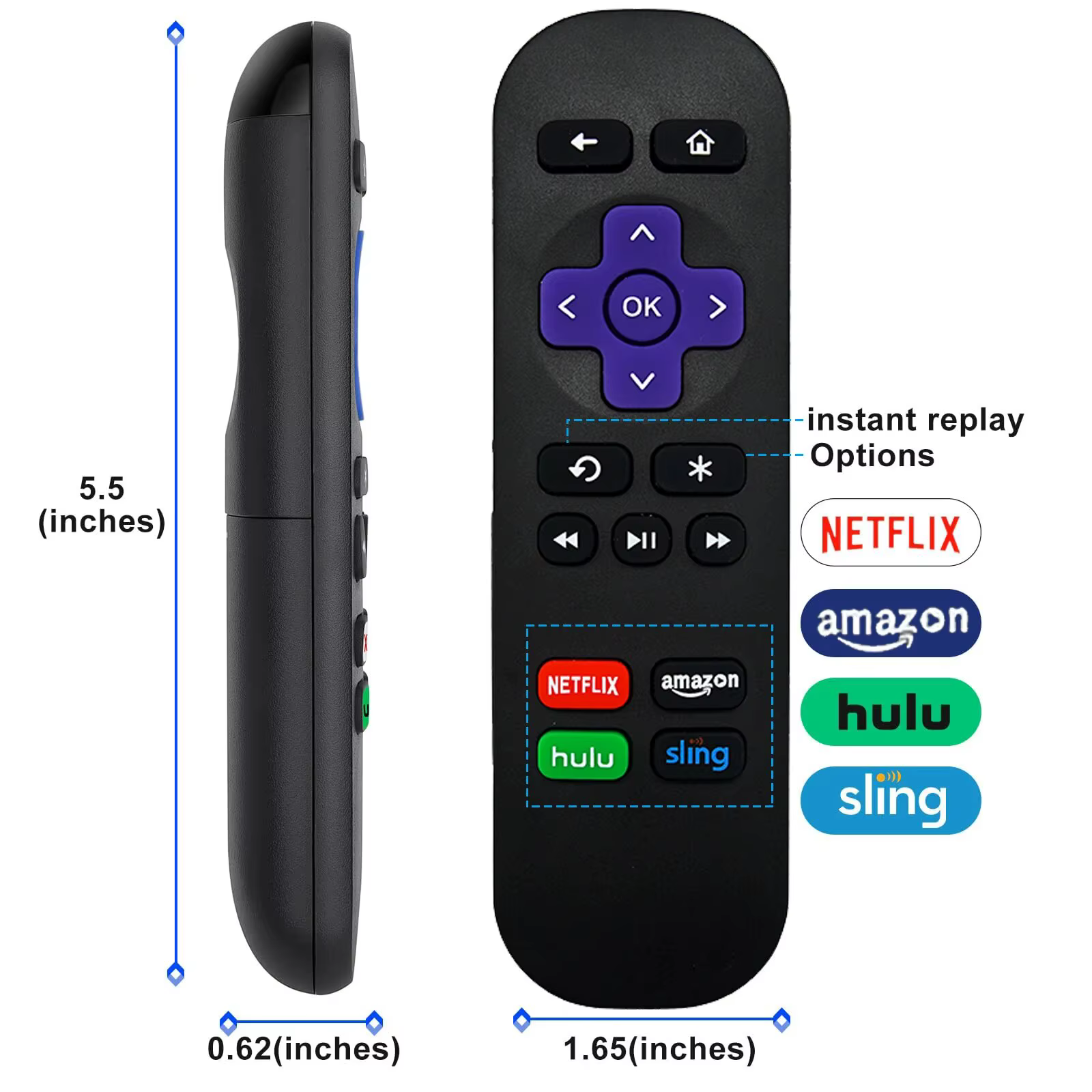 RC680 Universal-Fernbedienung, Kompatibel mit Roku 1, 2, 3, 4, LT, SE, DVP, SD, HD, X, RK-NAHS – Optimale Steuerung für Ihr Roku-Gerät