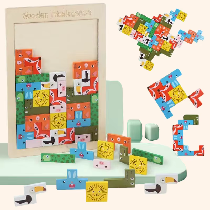 3D Holz Puzzle Spielzeug: Farb- und Formerkennungsspiele zur Gehirnentwicklung für Kinder – Bild 6