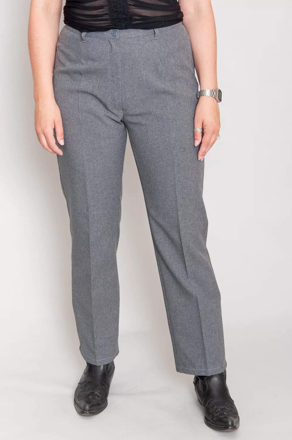 Straight Fit Bügelfaltenhose High Waist