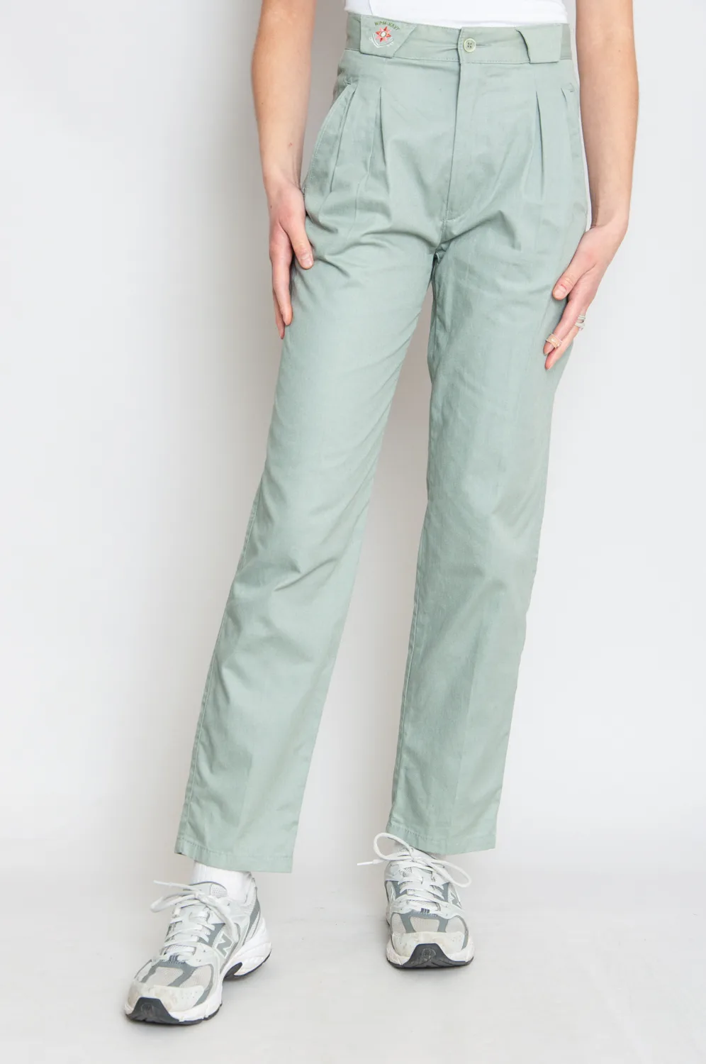 WPM Navy Bundfaltenhose Tapered High Waist