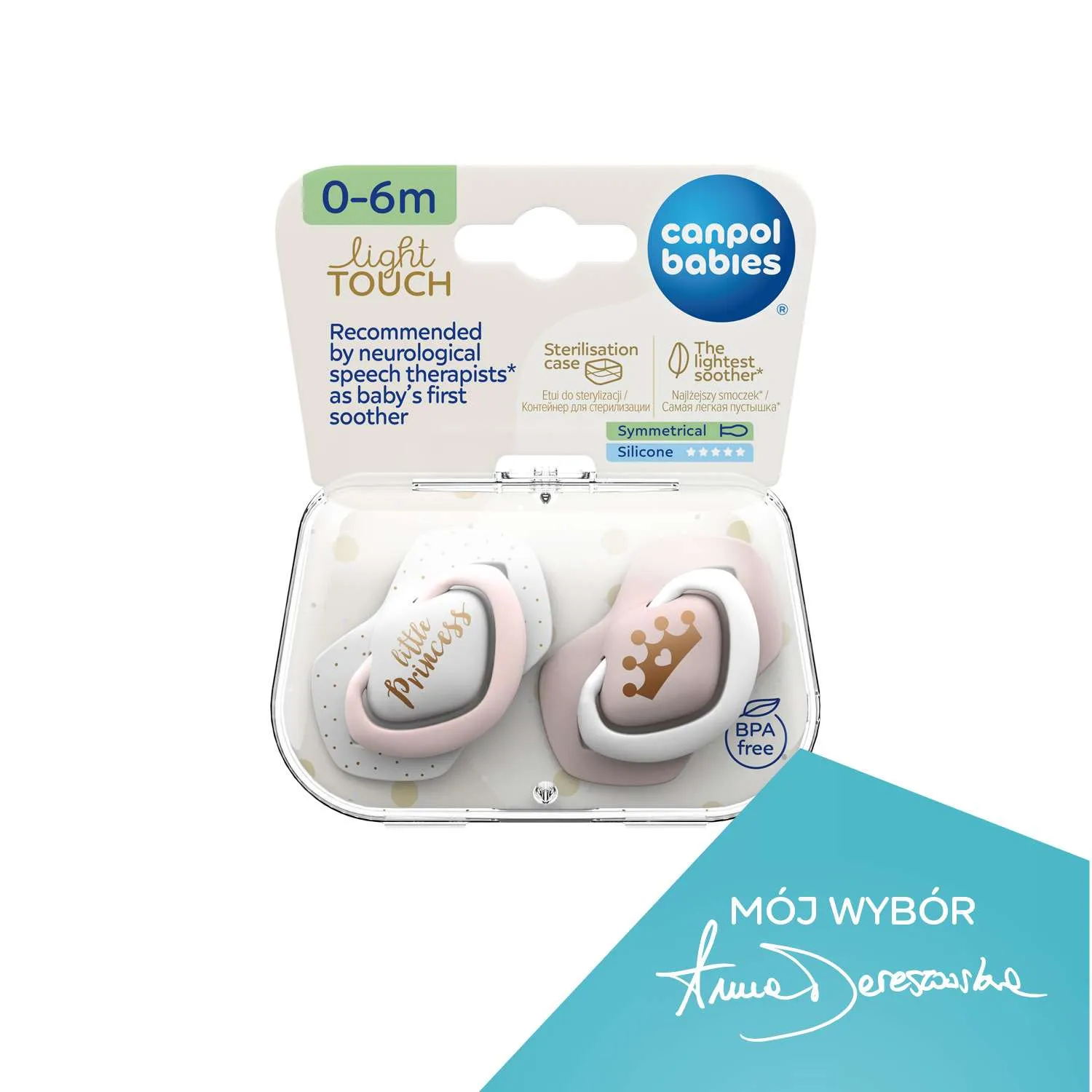 Canpol Silikonsauger 0-6m symmetrisch ROYAL BABY pink 2St.