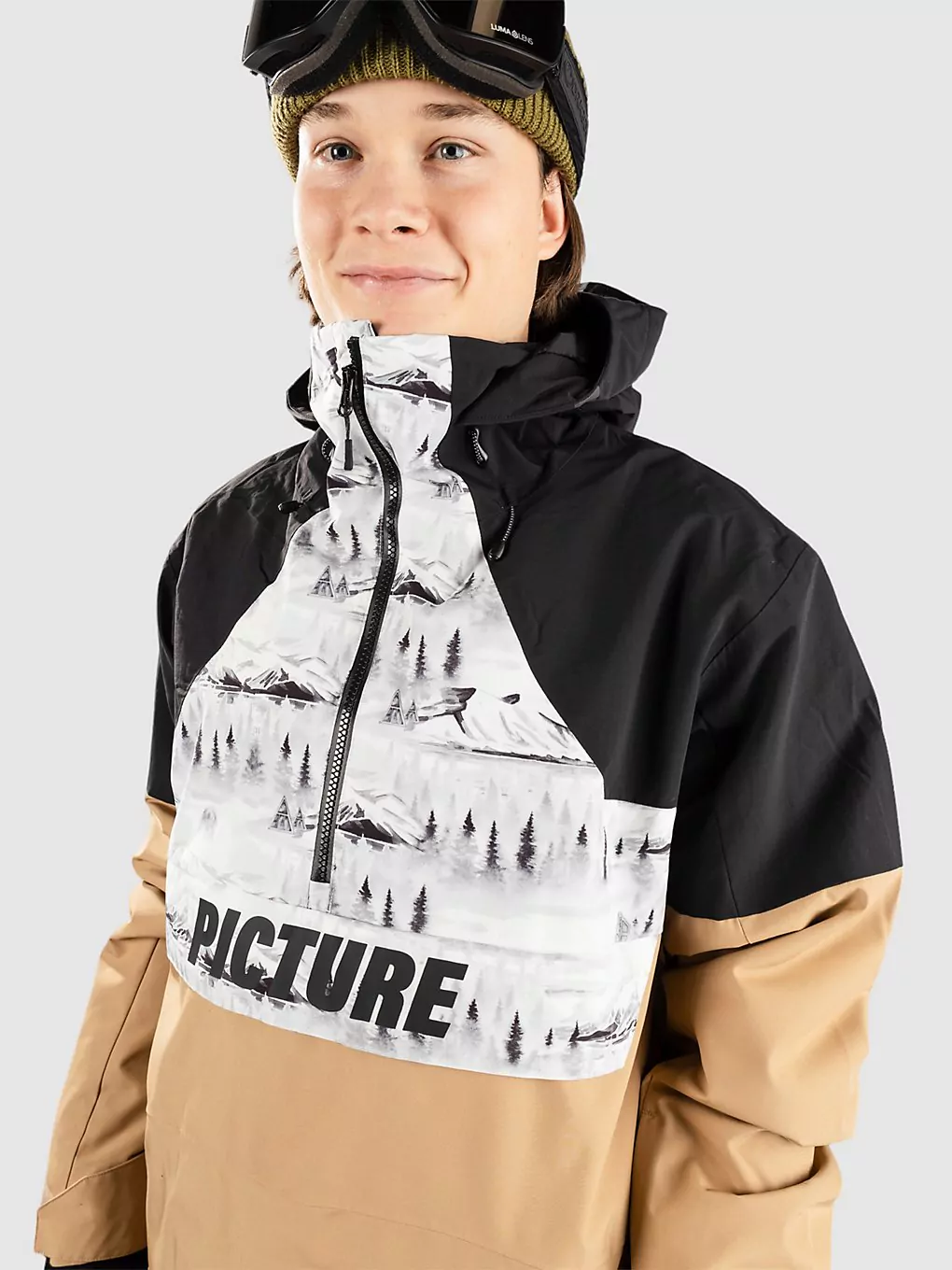 Picture Occan Anorak a tannin / black – Bild 3