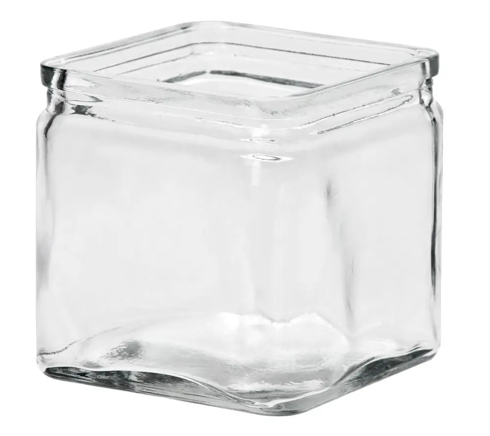 Glastöpfe Quader Pflanztöpfe Würfel dickes Glas Einkerbung klar 1 Stk 4 Größen