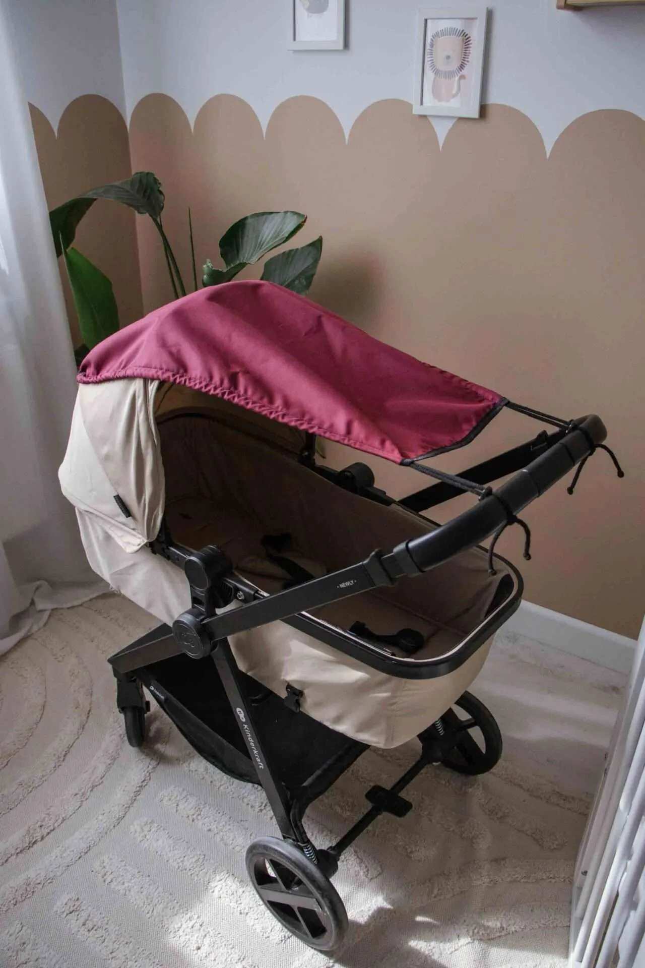 Sonnensegel für den Kinderwagen – Burgundy