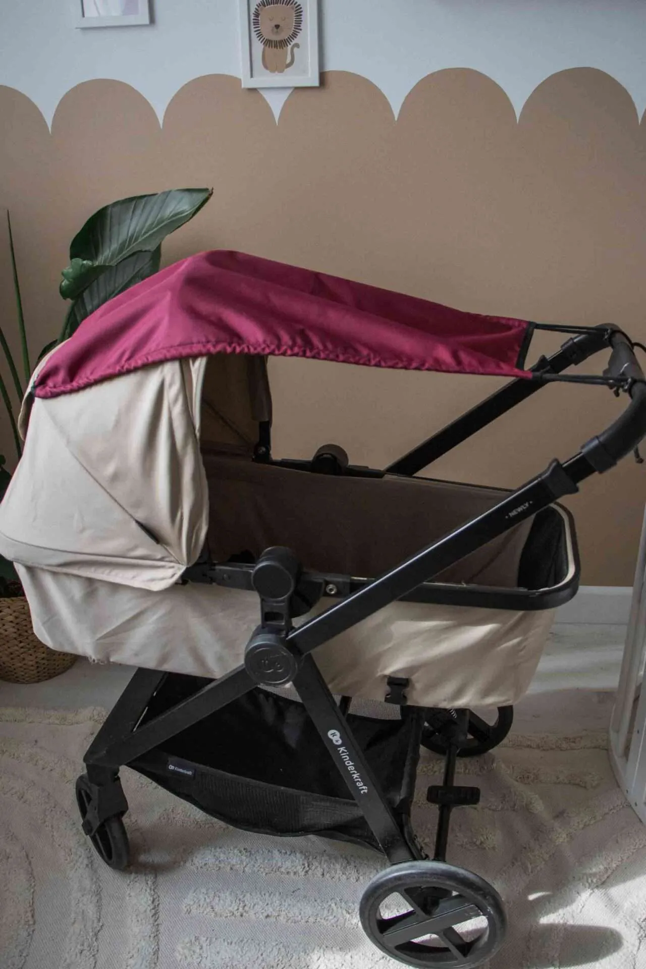 Sonnensegel für den Kinderwagen – Burgundy – Bild 3