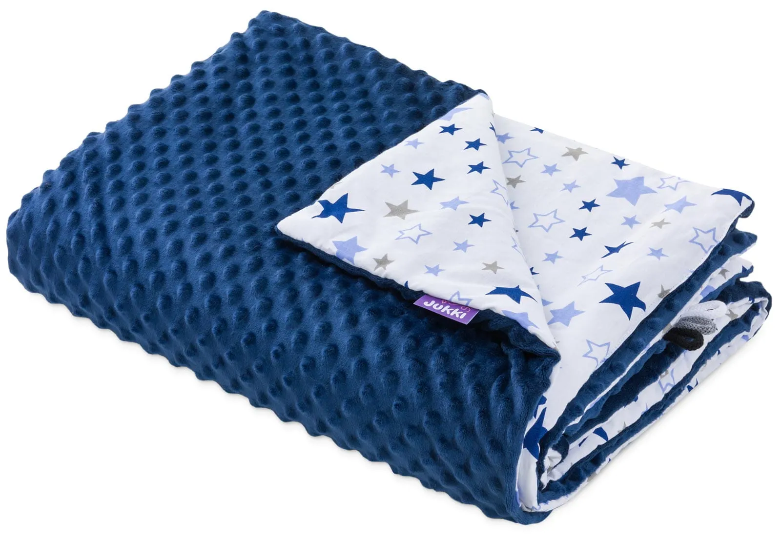Milky Way & Navy Blue Minky Kinderdecke 100x140cm