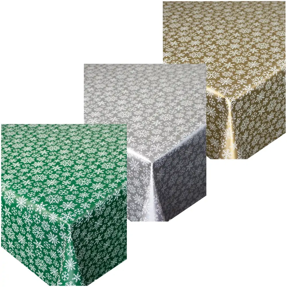 Tischdecken SCHNEEFLOCKEN Weihnachten Wachstuch 1 Stk 130×160 cm in 3 Farben