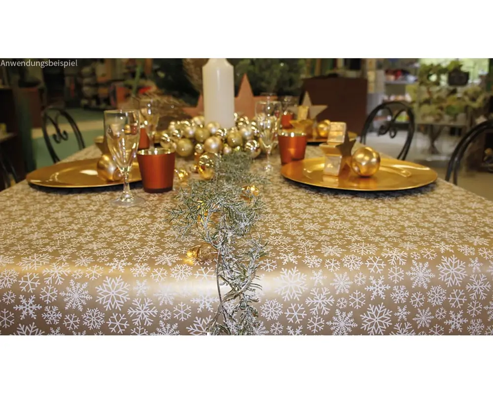 Tischdecken SCHNEEFLOCKEN Weihnachten Wachstuch 1 Stk 130×160 cm in 3 Farben – Bild 5