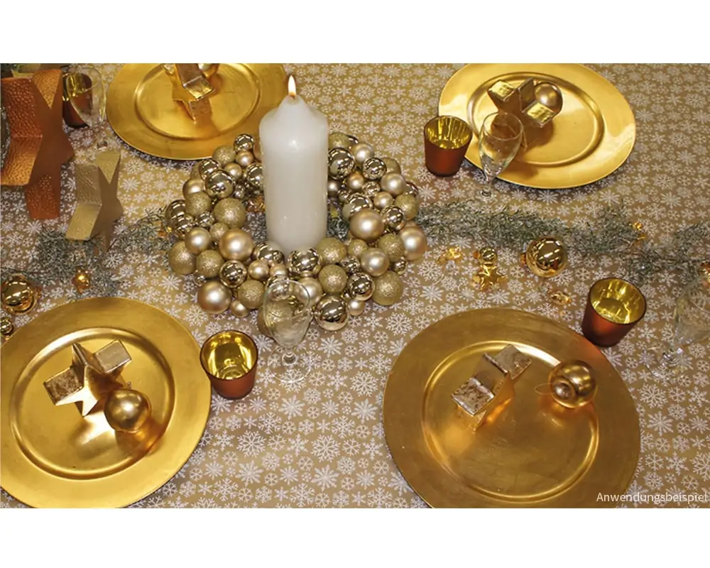 Tischdecken SCHNEEFLOCKEN Weihnachten Wachstuch 1 Stk 130×160 cm in 3 Farben – Bild 6
