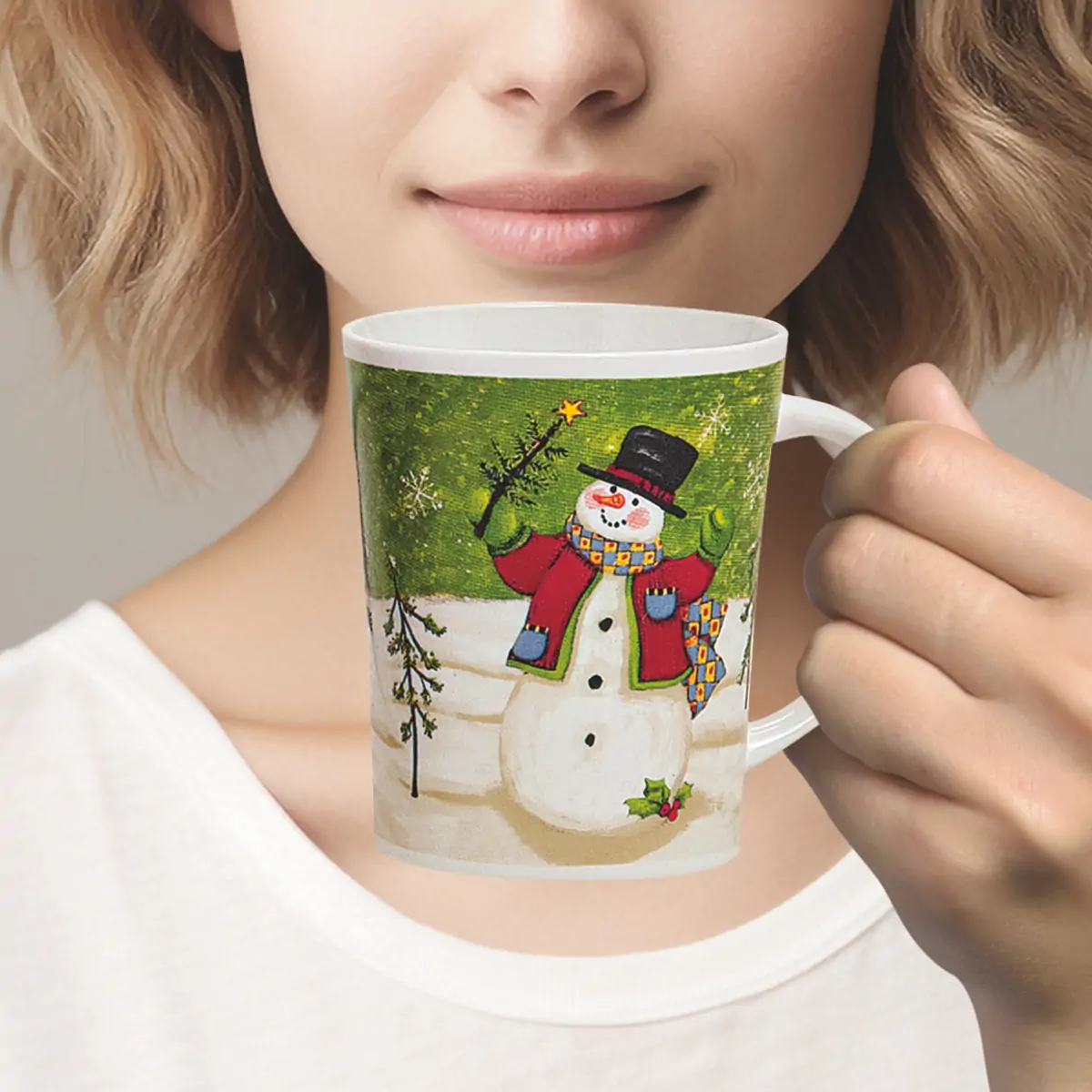 Weihnachtstassen Tassen Becher Kaffeebecher Schneemann 36 Stk. 11cm / 400ml – Bild 3