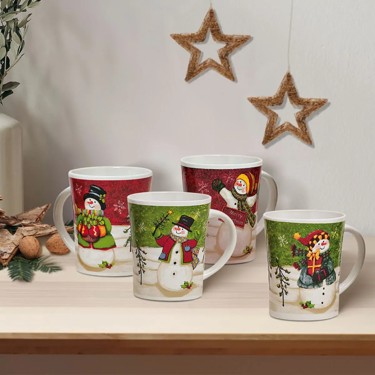 Weihnachtstassen Tassen Becher Kaffeebecher Schneemann 36 Stk. 11cm / 400ml – Bild 4