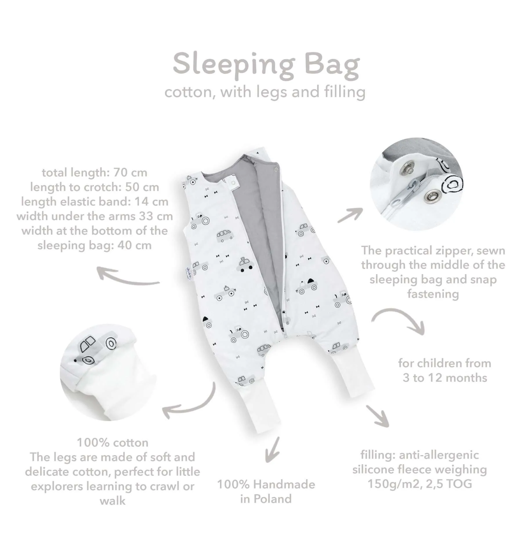 Boho Bears – Babyschlafsack – isoliert mit Beinen – Bild 7