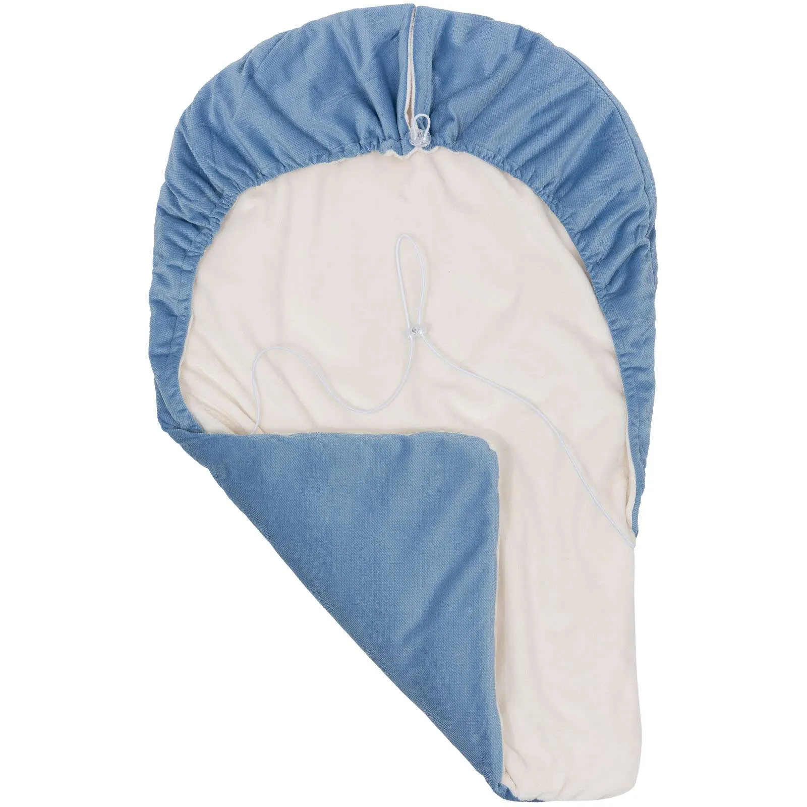 Ecru Plüsch & Denim Velvet Fußsack für Autositz und Kinderwagen – Bild 3