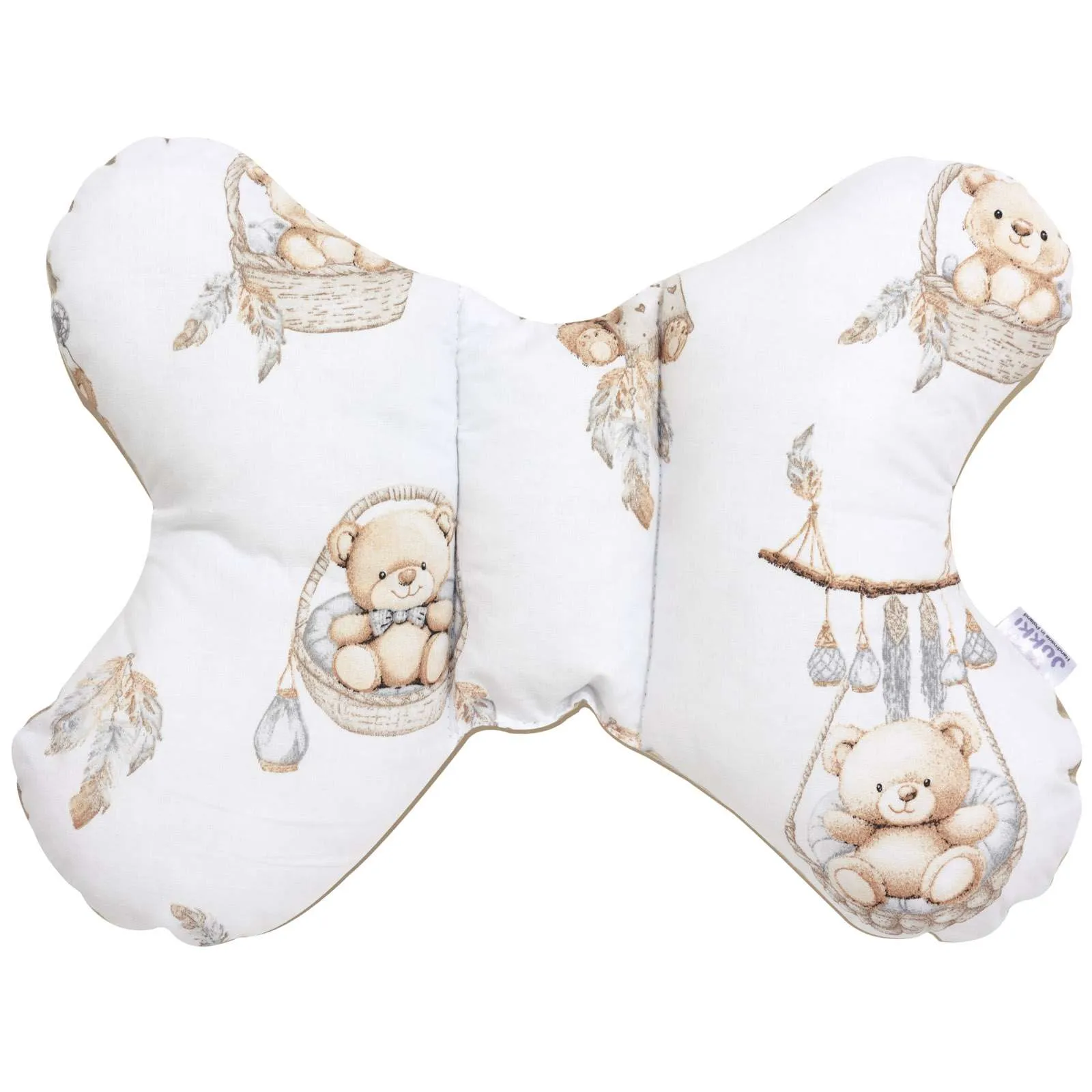 Boho Bears & Cappuccino Soft Velvet Schmetterlingskissen