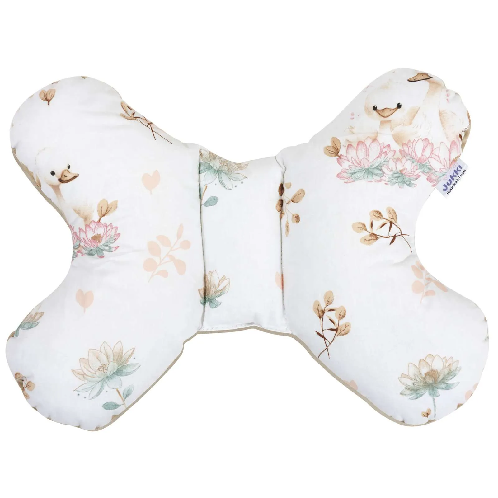 Swan Family & Cappuccino Soft Velvet Schmetterlingskissen
