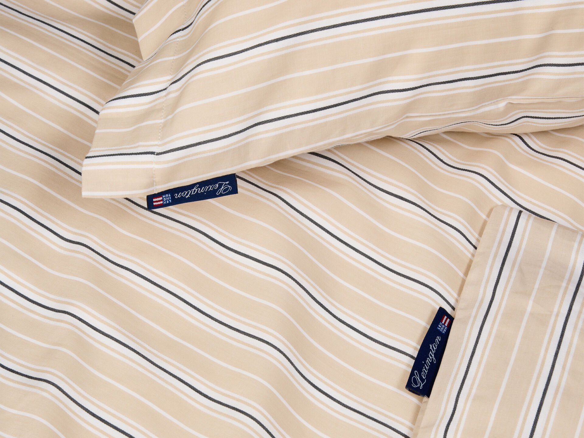 LEXINGTON Bettwäsche BEIGE/WHITE STRIPED COTTON POPLIN BED SET, 135 x 200, 80 x 80 – Bild 4