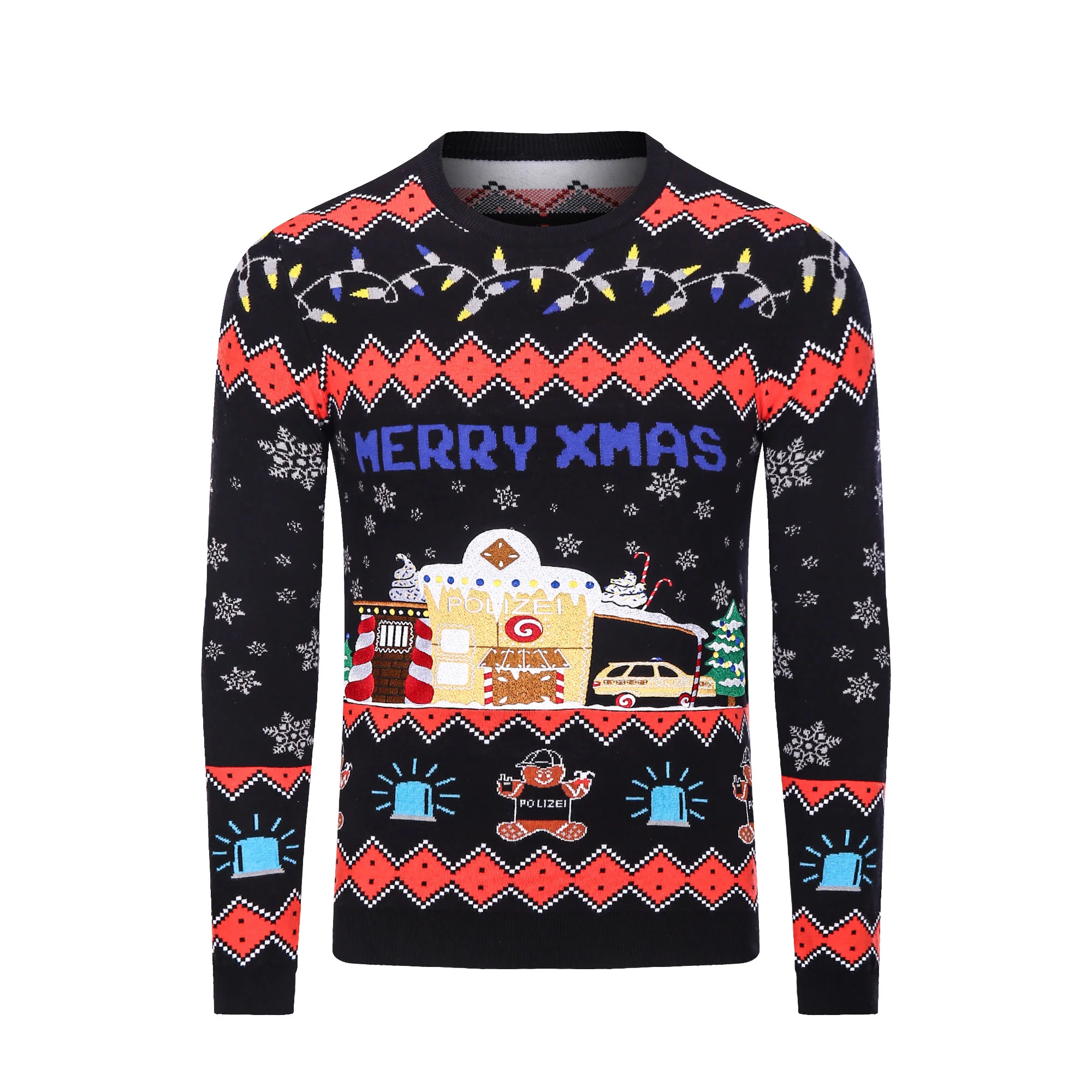 Police Gingerbreadhouse Xmas Sweater Unisex
